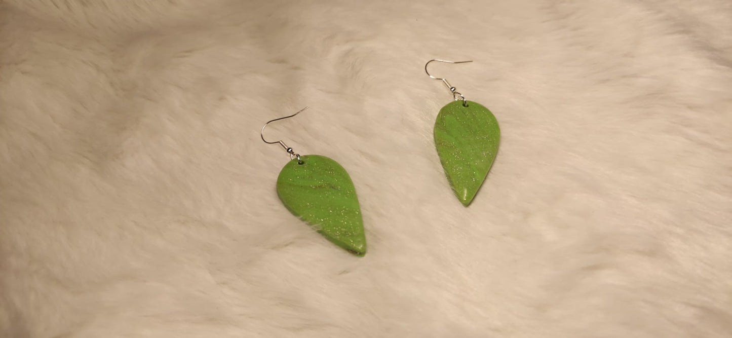 Grote groene sparkle druppel oorbellen