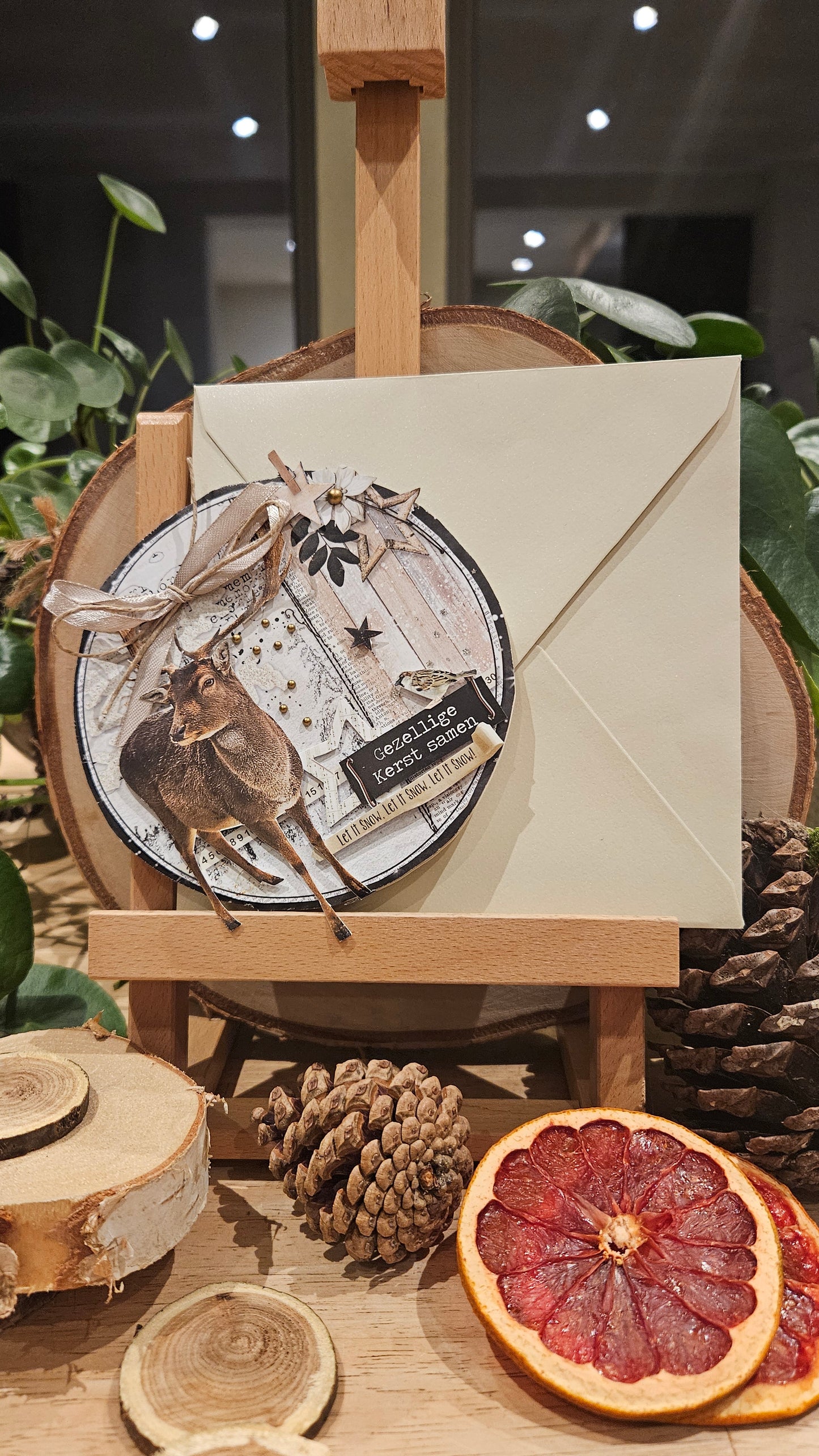 3D kerstkaartje hert