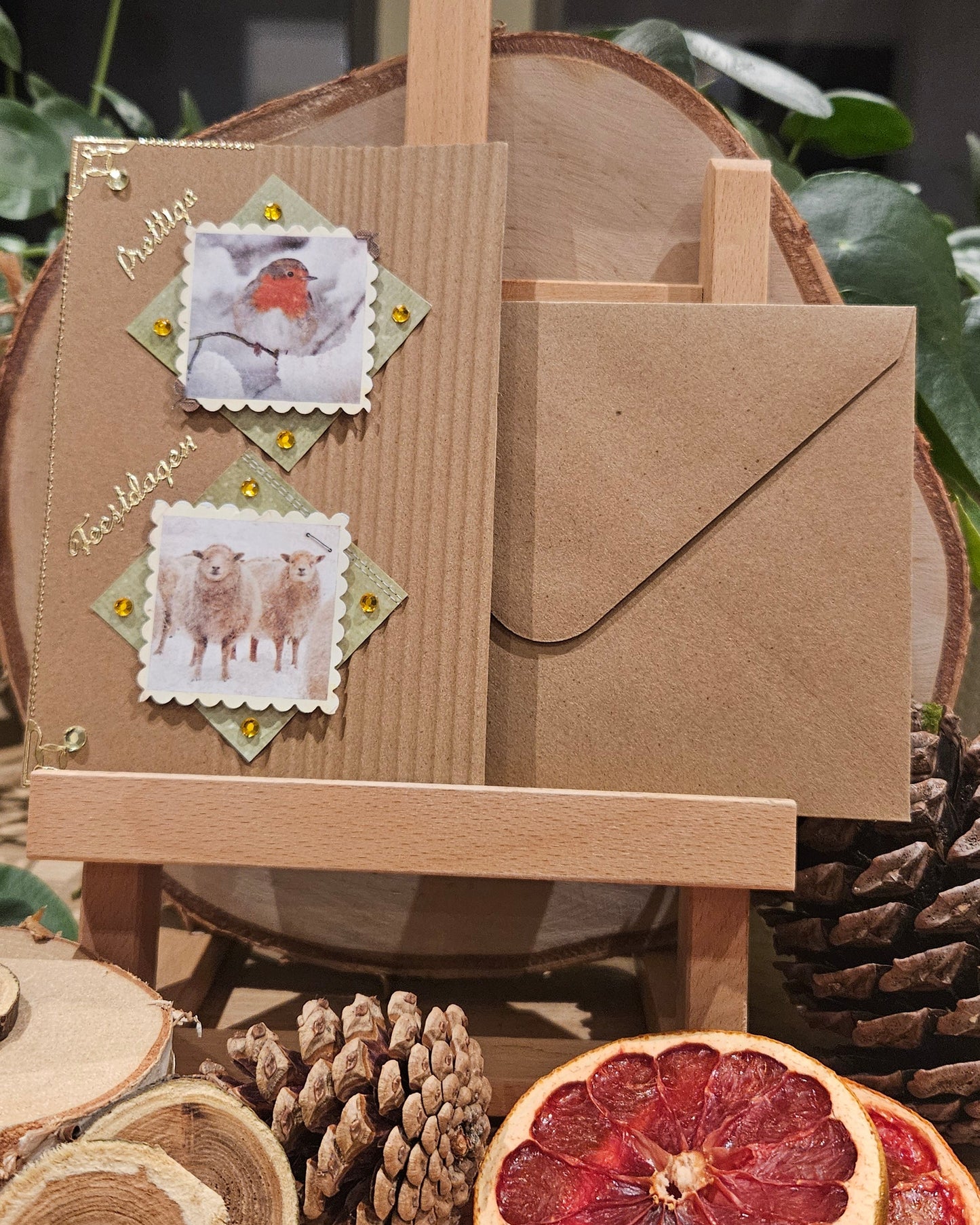 3D kerstkaartje roodborstje