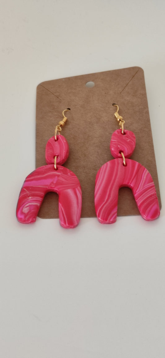 2-delige roze oorbellen