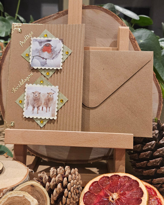 3D kerstkaartje roodborstje