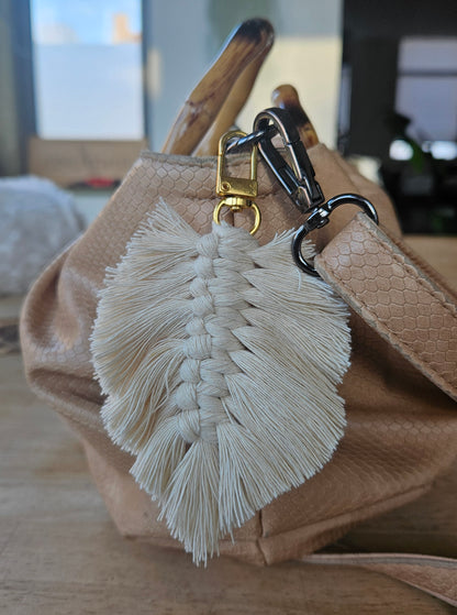 Sleutelhanger - handtasbedel White feather