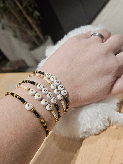 Set 5 enkel- of armbandjes boho love