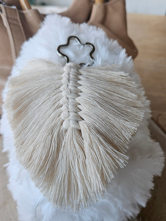 Sleutelhanger - handtasbedel White Flower