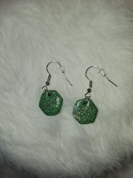 Glitter groene zeshoekjes