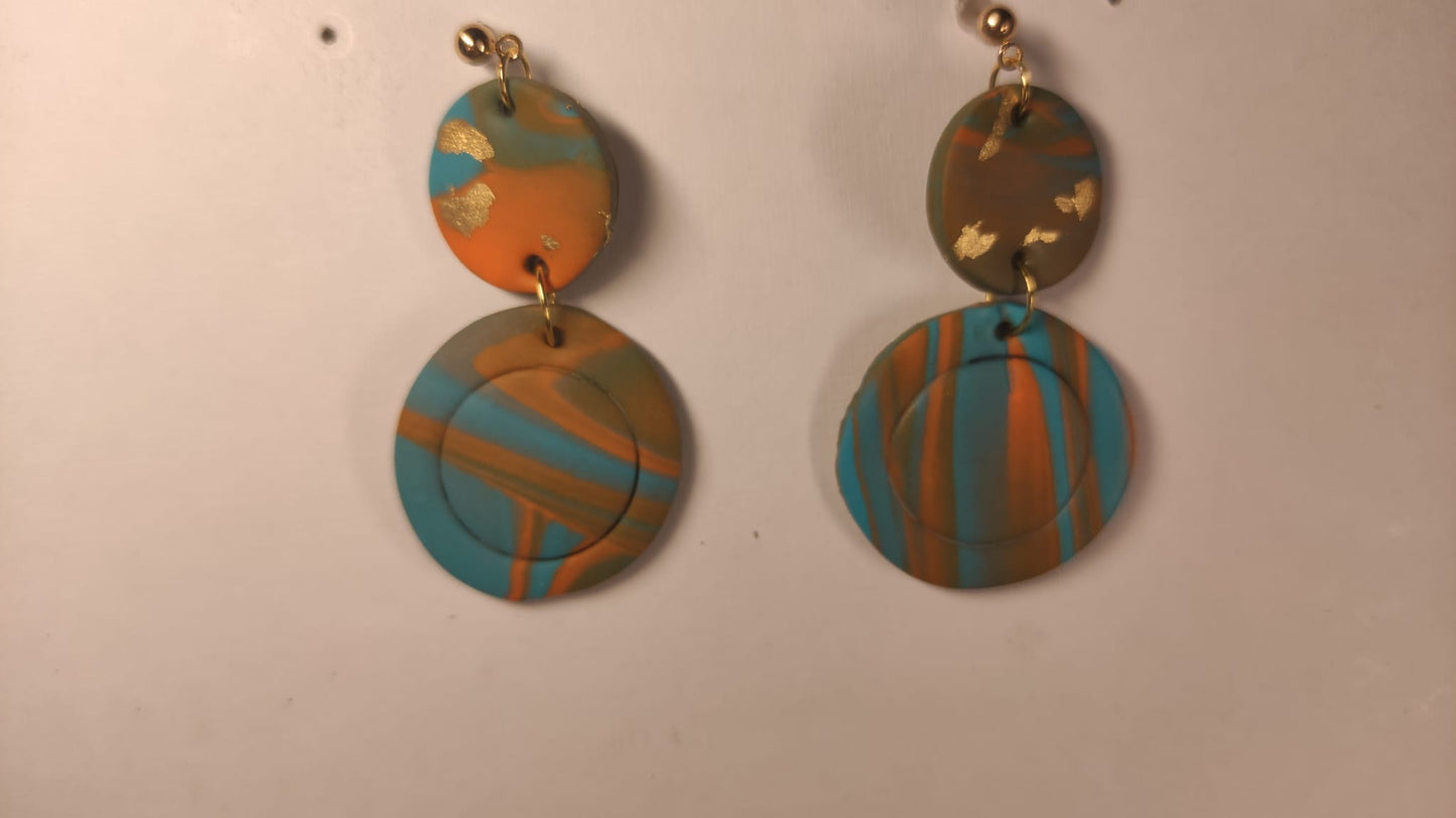 Gemarmerde hangers met oranje en blauw (3 varianten)