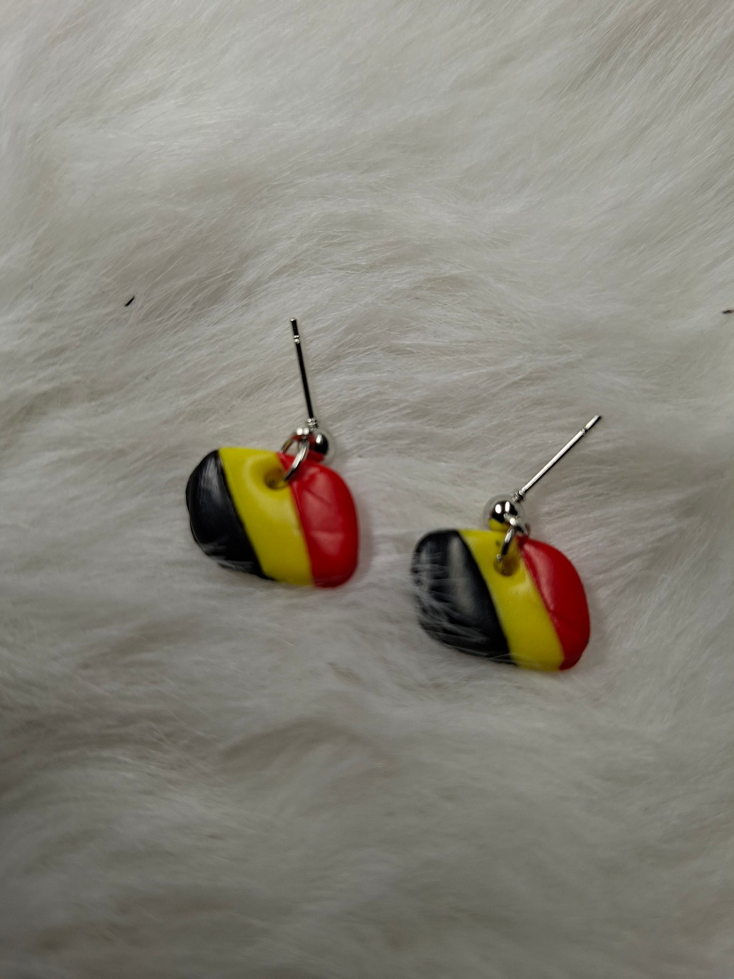 Belgische 3 kleur strepen oorbellen (verschillende varianten)
