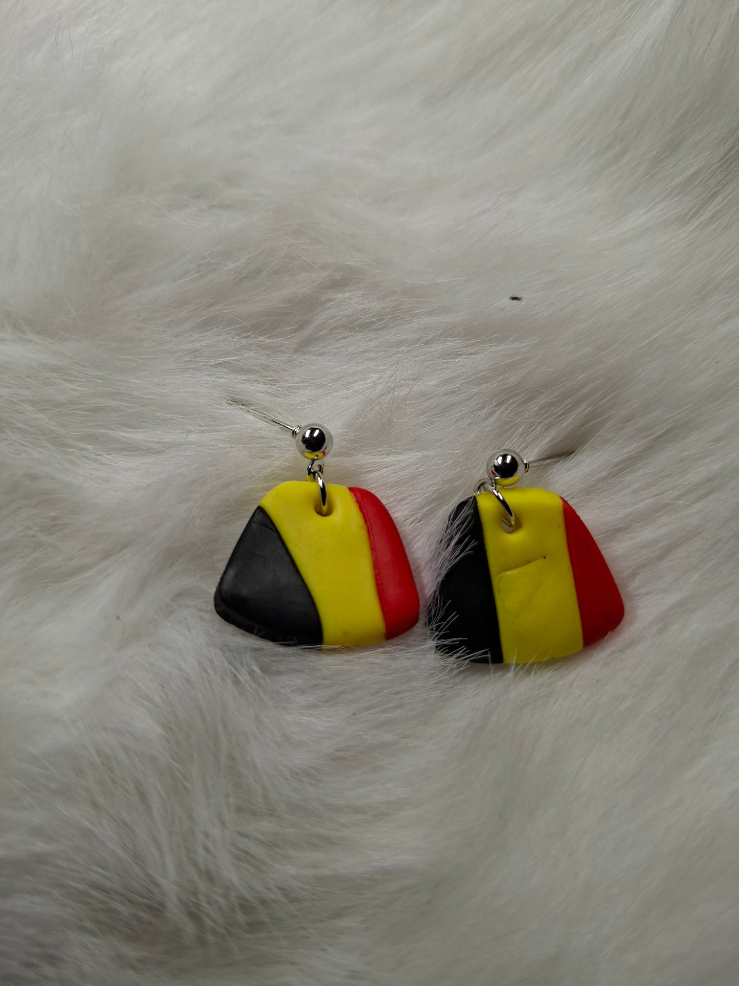Belgische 3 kleur strepen oorbellen (verschillende varianten)