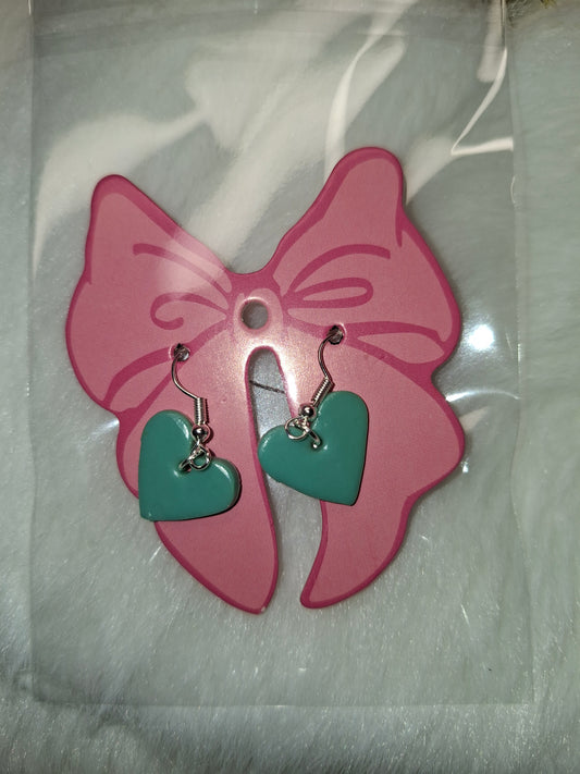 Munt groene hartjes met zilveren hangers