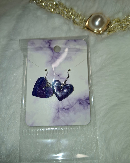 Paarse glitter hartjes