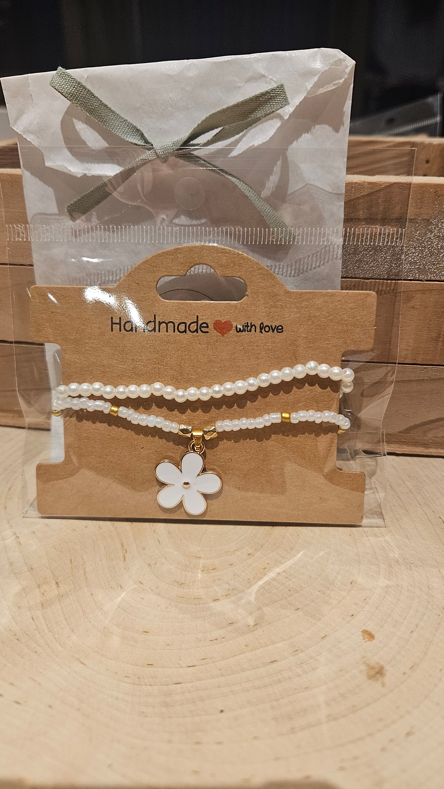 Armbandenset white flower