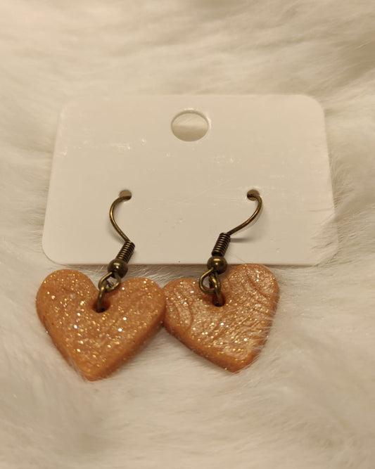 Beige hartjes met gouden spikkels