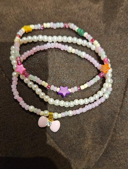 Set 3 armbanden Cotton Candy