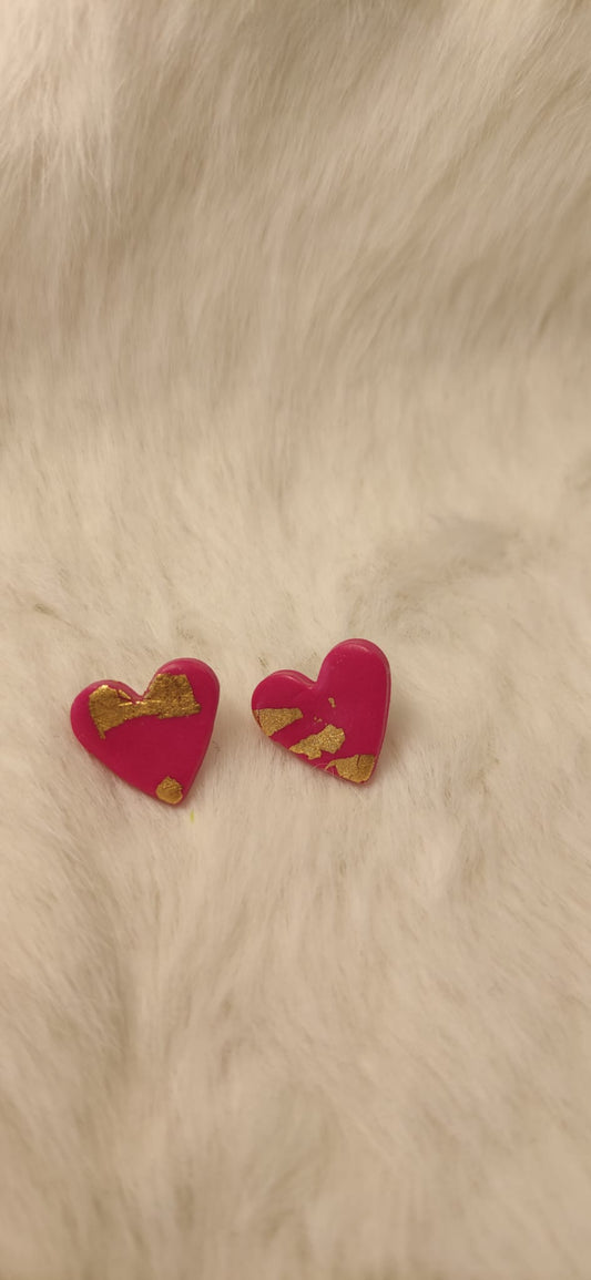 Fel roze hartjes met goud