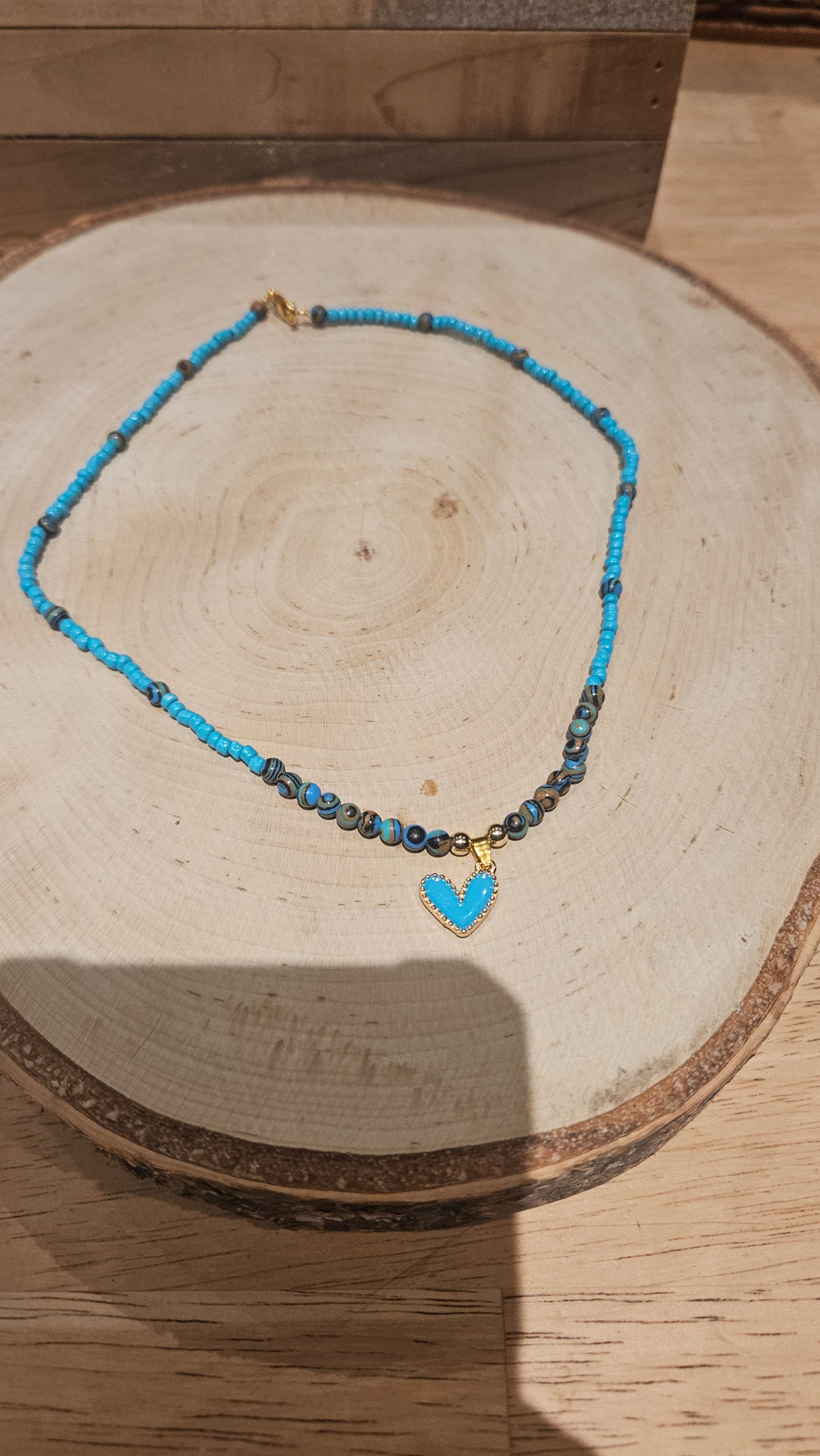 Halsketting blauwe malachiet