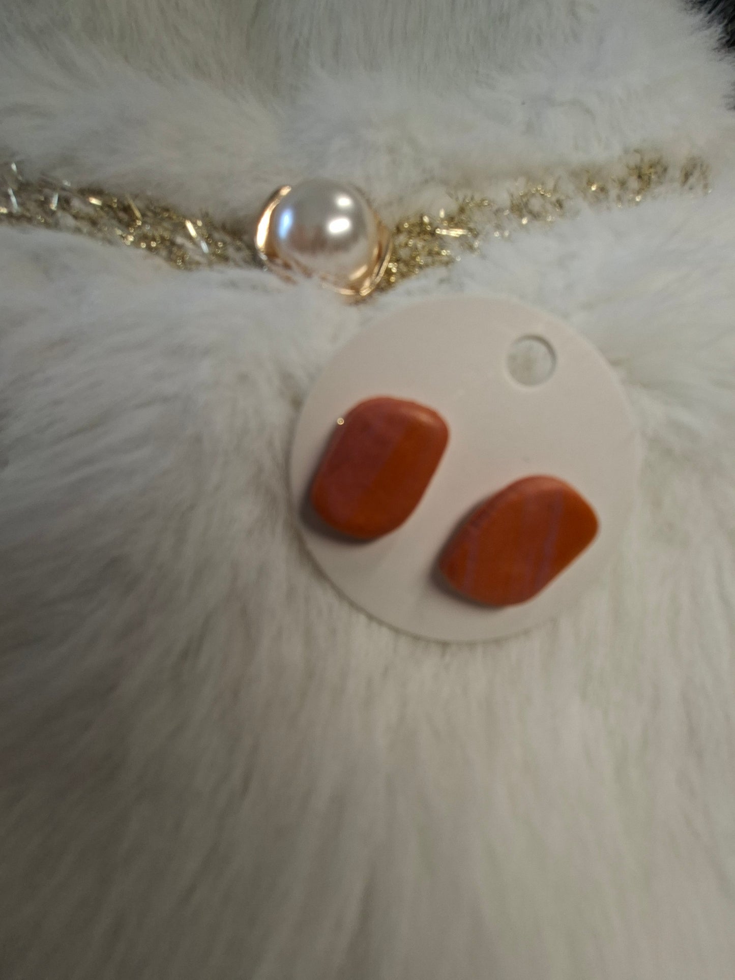 Oranje stekers met lila accent - 2 varianten