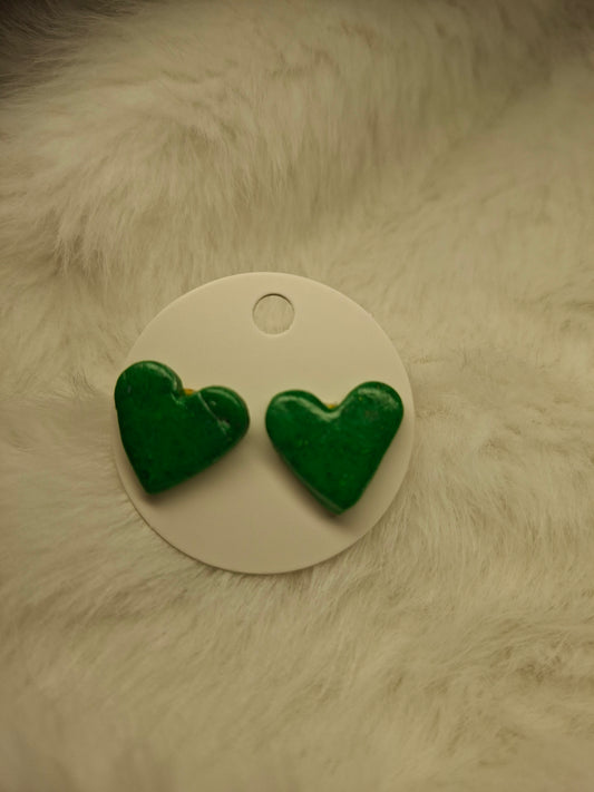 Smaragdgroene hartjes - stekertjes