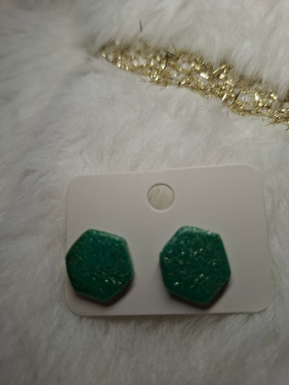 Groene glitter 6 hoekjes (stekers)