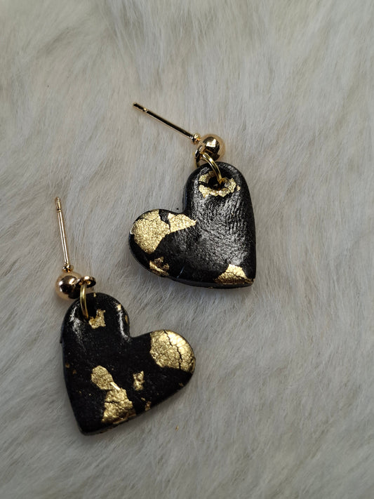 Zwarte hartjes met goud
