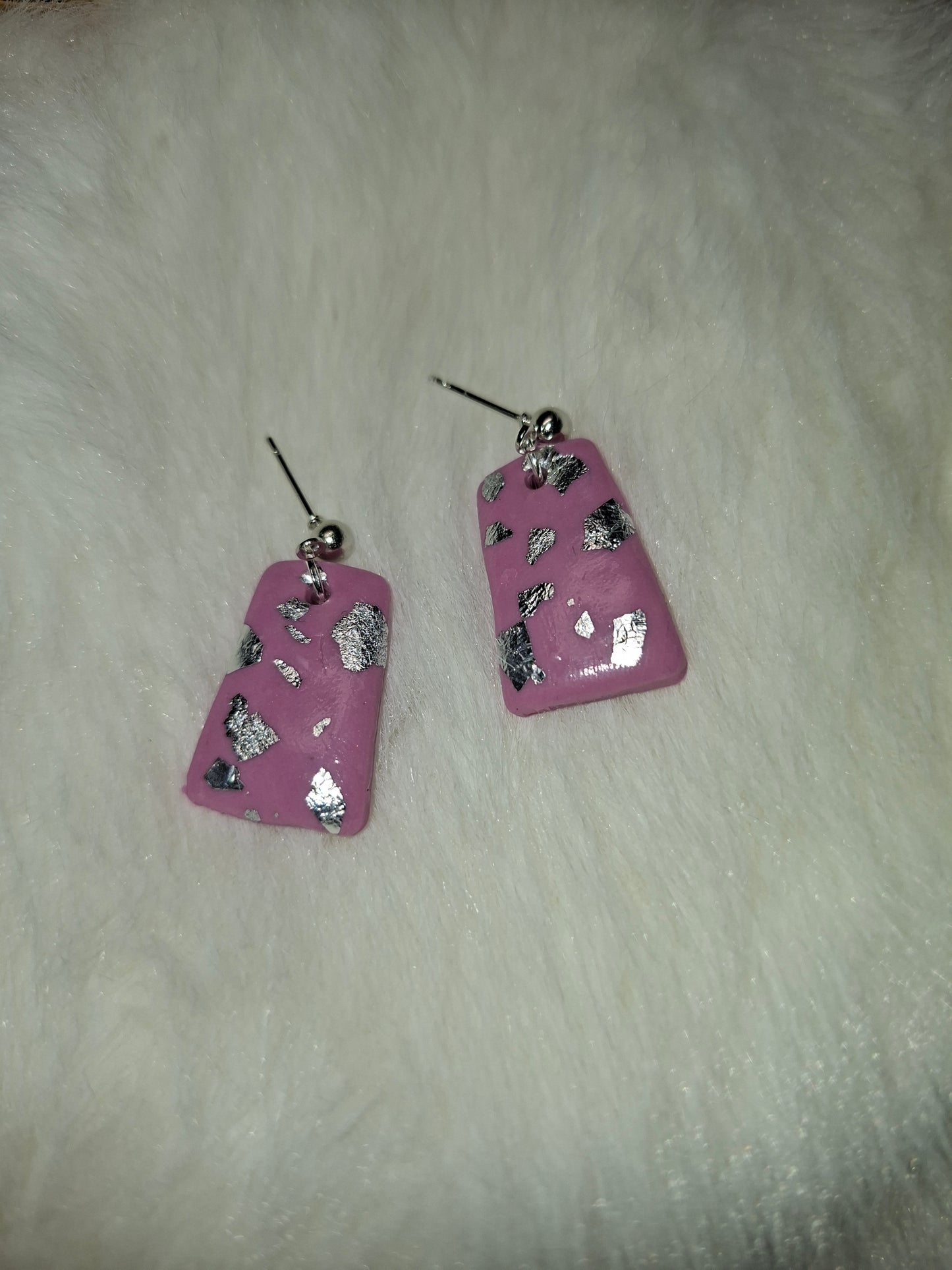 Lila gemarmerde trapezium met zilver (2 varianten)