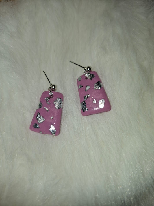 Lila gemarmerde trapezium met zilver (2 varianten)