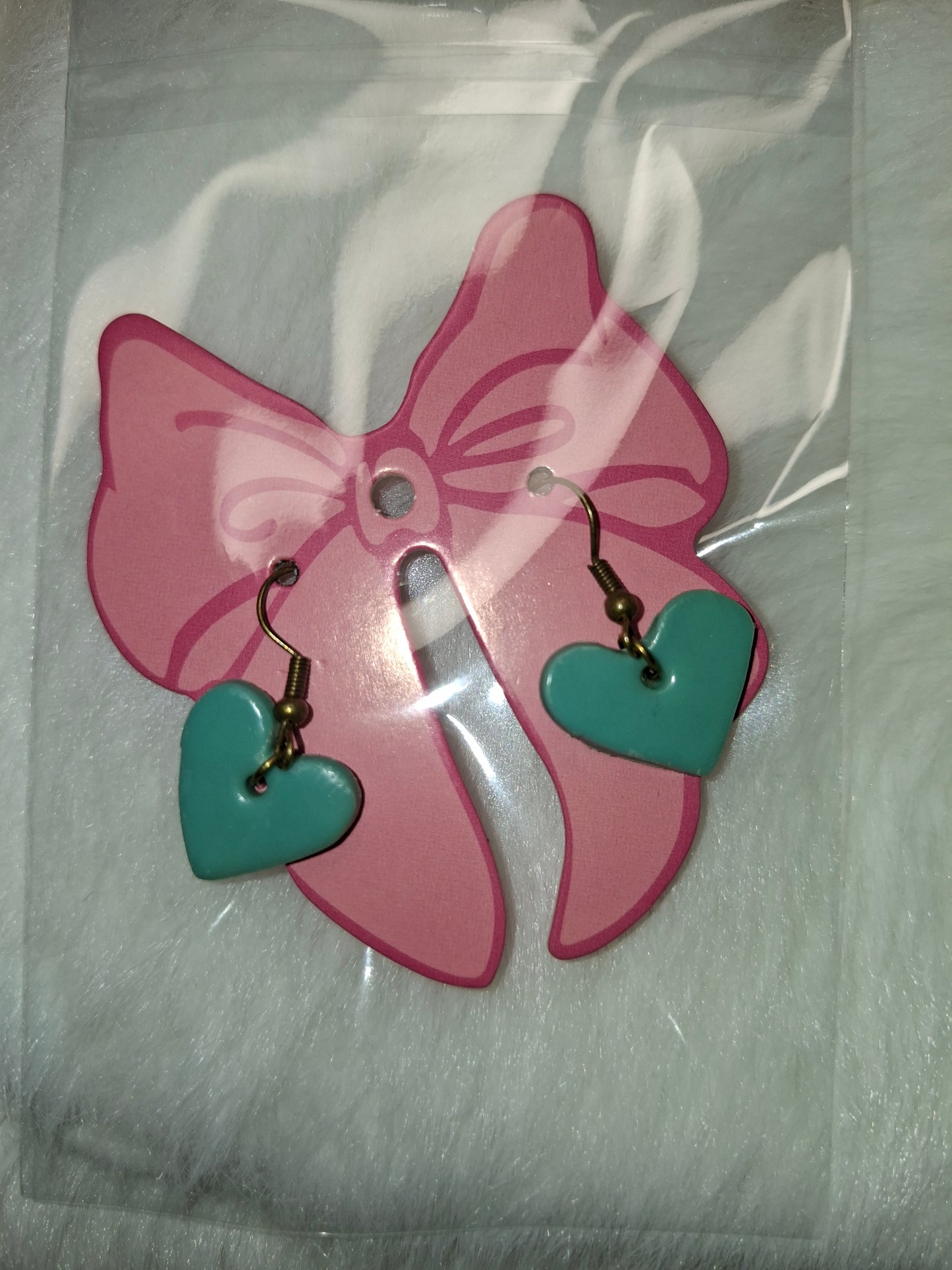 Munt groene hartjes met koperen hangers