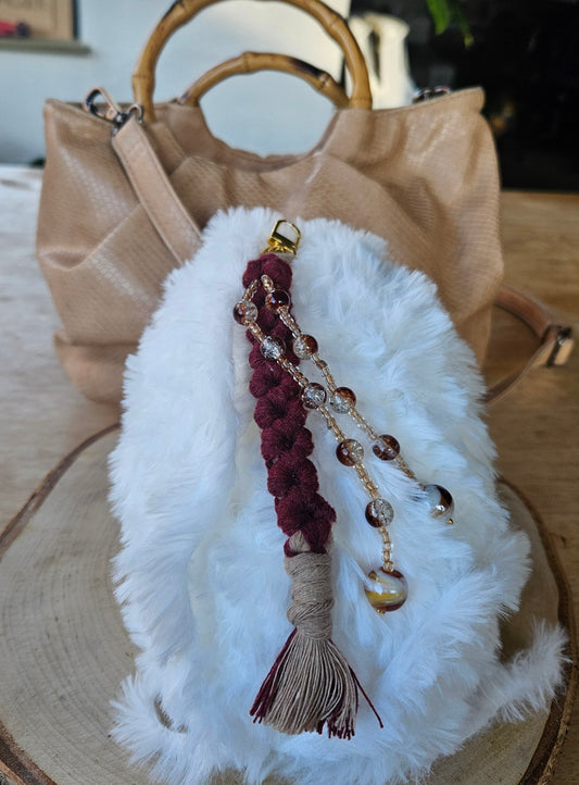 Sleutelhanger - handtasbedel Red Flower