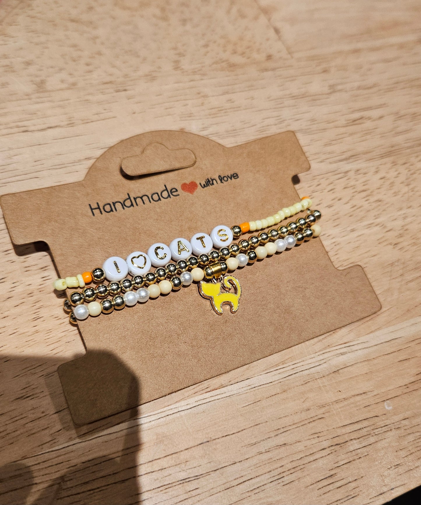 Set 3 armbandjes Yellow Kittycat
