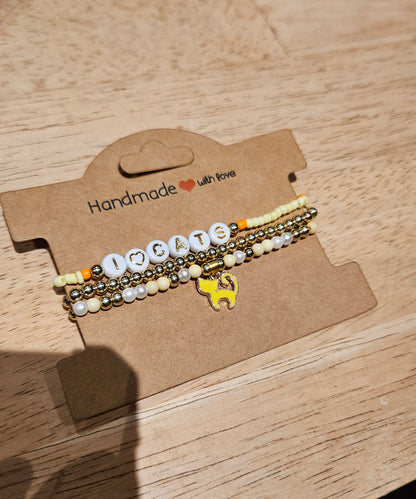 Set 3 armbandjes Yellow Kittycat