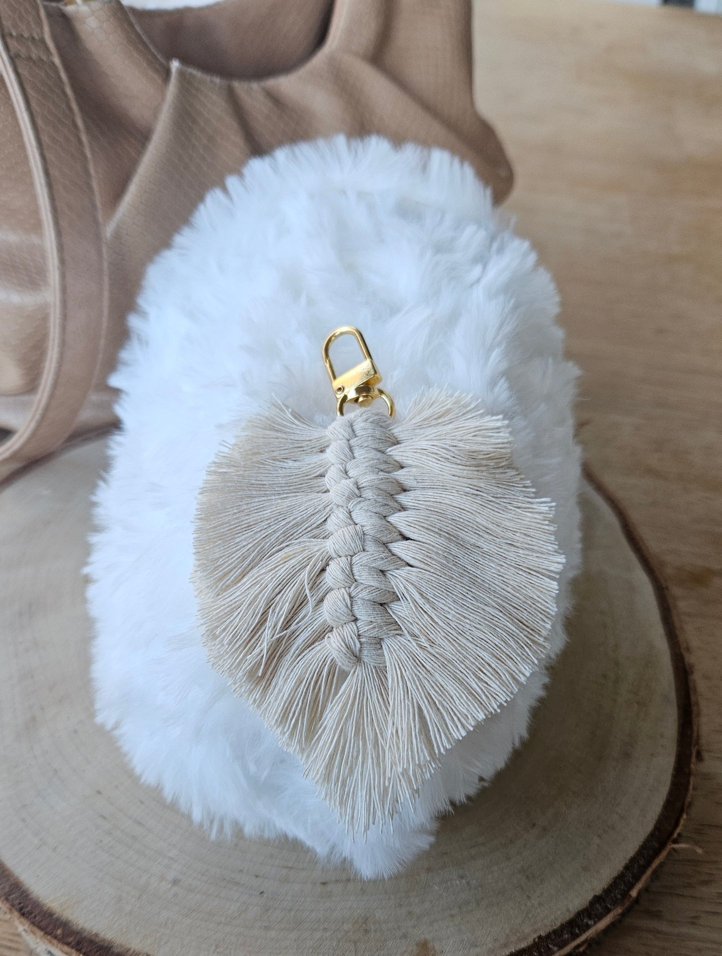 Sleutelhanger - handtasbedel White feather