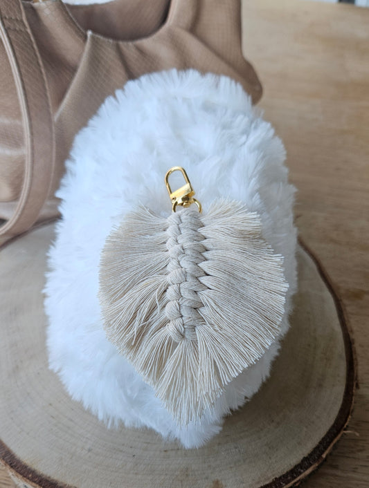 Sleutelhanger - handtasbedel White feather