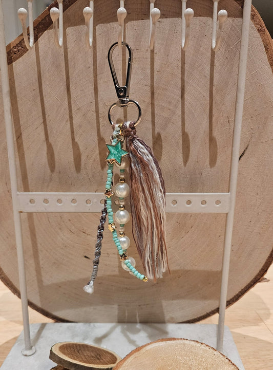Sleutelhanger - handtasbedel Turquoise Star